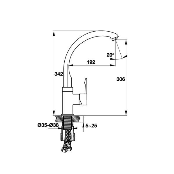 ảnh sản phẩm Vòi rửa chén Hafele GF-C231V 566.32.231