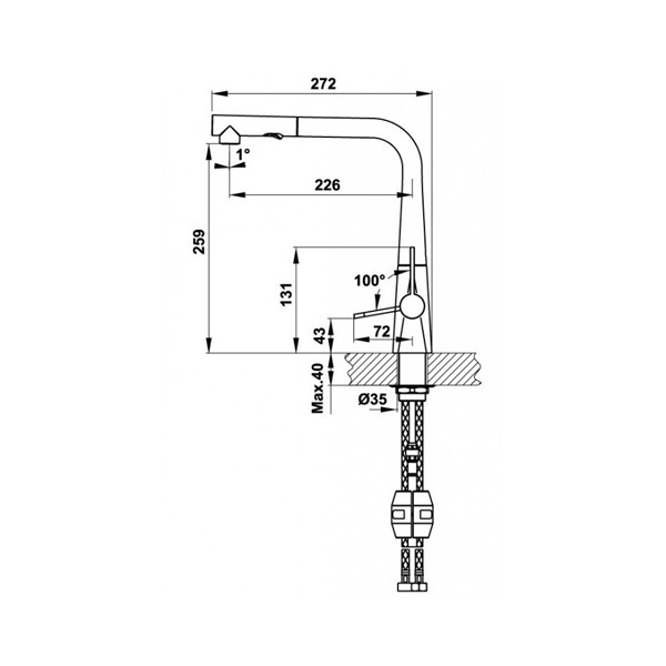 ảnh sản phẩm Vòi rửa chén Hafele HT20-CH1P259 570.82.210