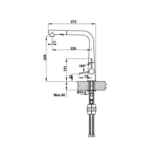 ảnh sản phẩm Vòi rửa chén Hafele HT20-CH1P295 570.82.200