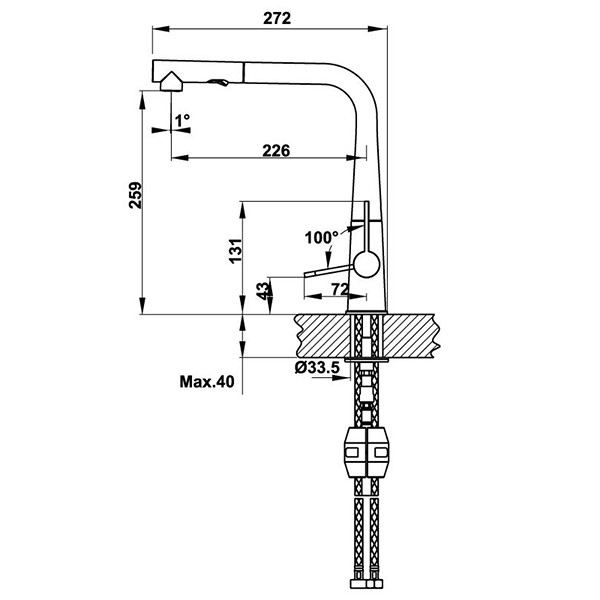 ảnh sản phẩm Vòi rửa chén Hafele HT20-GH1P259 570.82.400