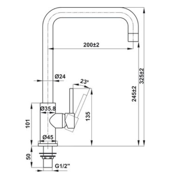 ảnh sản phẩm Vòi rửa chén Hafele HT21-CC1F245U 577.55.260