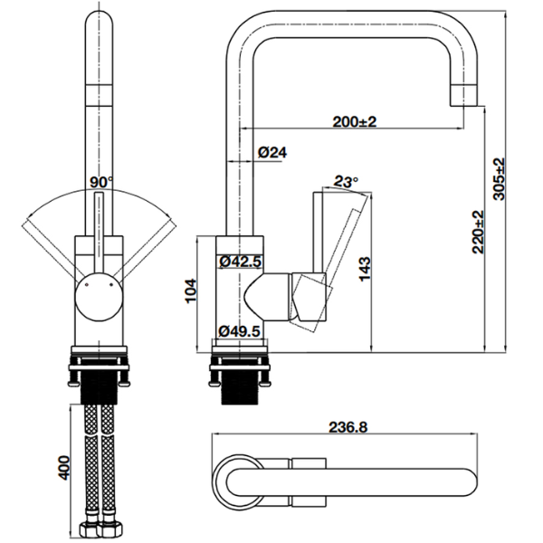 ảnh sản phẩm Vòi rửa chén Hafele HT21-CH1F220U 577.55.250