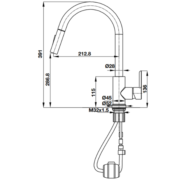 ảnh sản phẩm Vòi rửa chén Hafele HT21-CH1P287 577.55.230