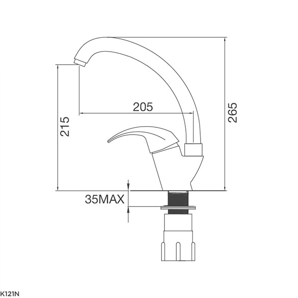 ảnh sản phẩm Vòi rửa chén Malloca K121N