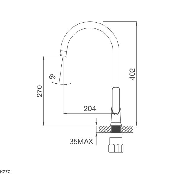 ảnh sản phẩm Vòi rửa chén Malloca K77C