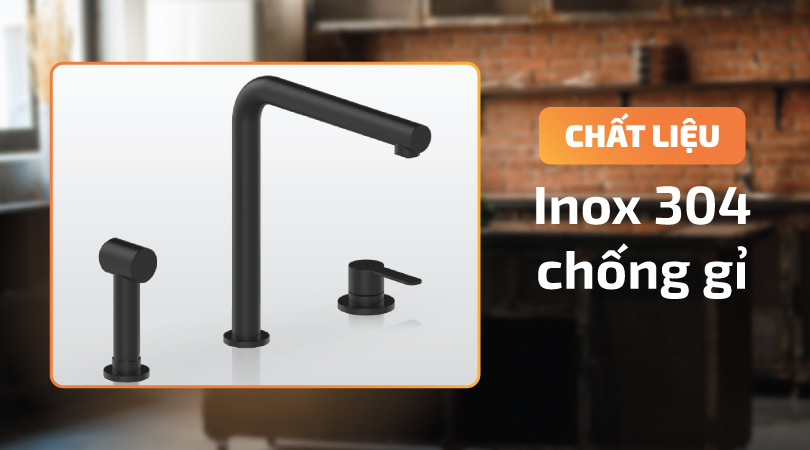 Vòi chậu rửa chén Malloca K501B - Chất liệu inox 304