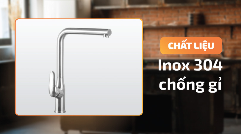 Vòi chậu rửa chén Malloca K520S - Chất liệu inox 304