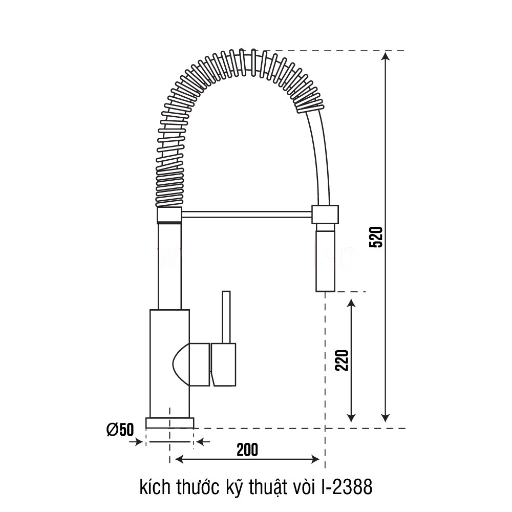 ảnh sản phẩm Vòi rửa chén Carysil Argo I-2388